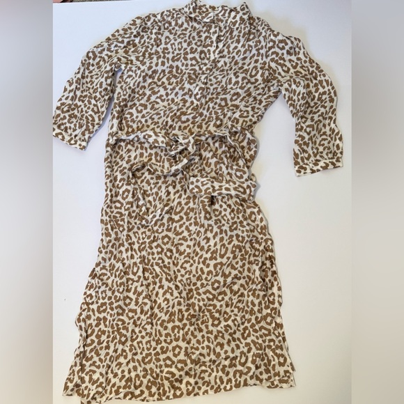 J. Crew Tie-waist Shirt-dress In Bold Leopard woman’s 8 NWT - Picture 6 of 12